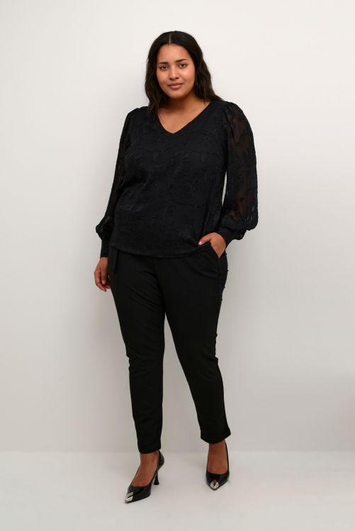 Sort KCtulle Bluse fra Kaffe Kurve i plussize