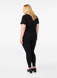Sorte plussize-bukser, slim-fit design
