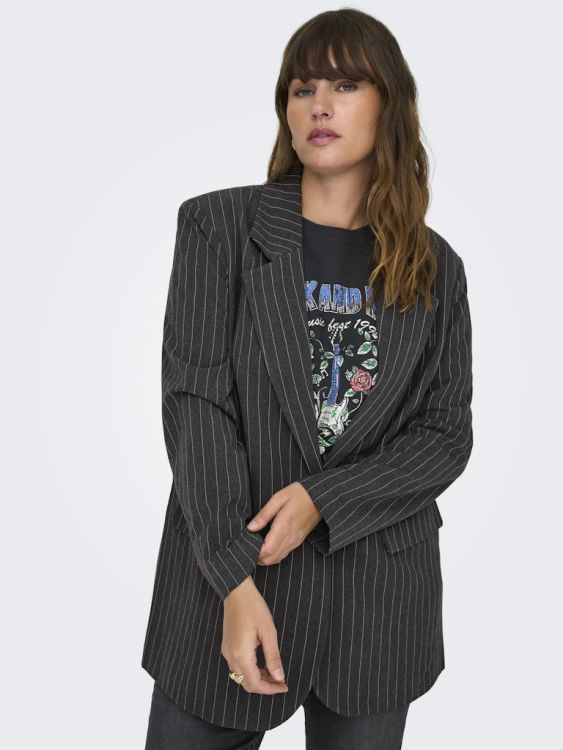 Stribet Blazer i Plusstørrelse