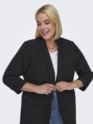 Sort plussize blazer, 3/4-ærme
