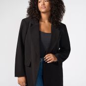 Elegant sort blazer i plusstørrelse