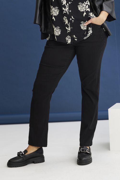 Zhenzi mønsterbluse & smarte bukser