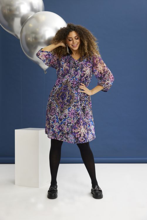 Zhenzi kjole med blomsterprint