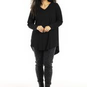 Chik sort tunika & prikkede leggings