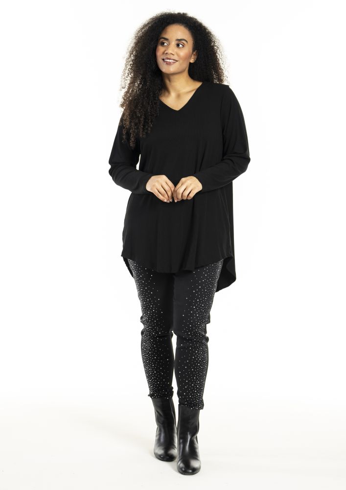 Chik sort tunika & prikkede leggings