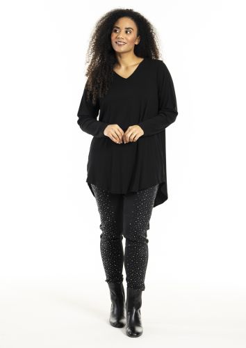 Chik sort tunika & prikkede leggings