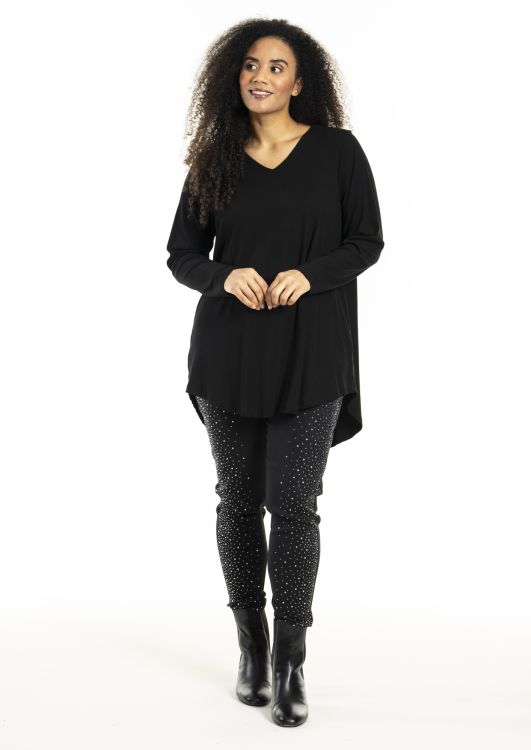 Chik sort tunika & prikkede leggings