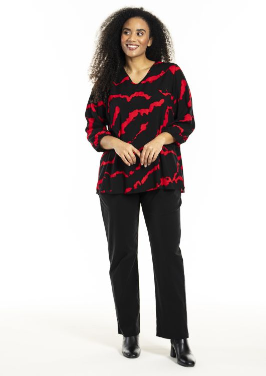 Studio bluse med bølgeprint - Stilfuld & Unik