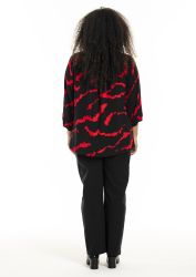Moderne plussize  Studio bluse i levende print