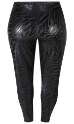 Skinnende zebrastribede leggings.