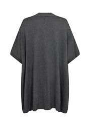 Grå oversized poncho i blød strik