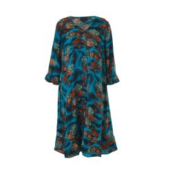 Turkist kimono snit kjole med blomsterprint