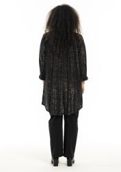 Sort plussize tunika med glittereffekt