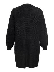 Sort lang cardigan i strik