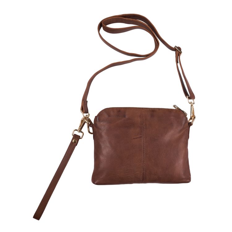 Crossbody clutch i goat lether