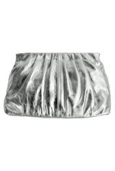 Festlig Taske i Silver Metallic i lammeskind