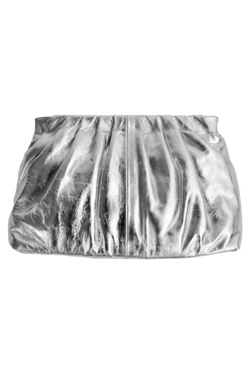 Festlig Taske i Silver Metallic i lammeskind