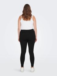 Plussize sorte leggings og hvid top set bagfra på en neutral baggrund, egnet til stilfulde og komfortable outfits.