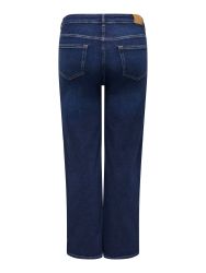 Plussize blå jeans med lige ben og kontraststikninger, størrelser 42-56, bæredygtigt materiale.
