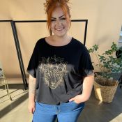 T-shirt med print i guld glimmer fra NO. 1 by OX