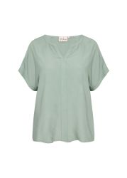 Lette, pastelfarvede bluse med korte ærmer og enkel knaplukning foran, perfekt til sommergarderoben i plussize.