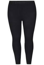 Sorte plussize leggings med elastisk talje, designet til komfort og alsidighed, velegnet til forskellige anledninger.