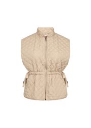 Beige quiltet vest til plus size - komfort møder mode
