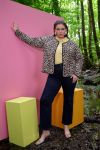 Plus-size leopardjakke fra Wasabi med sorte kanter og knaplukning