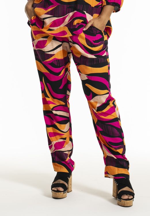 Farverige bukser i let viskose