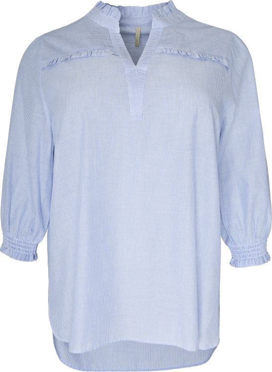 Klassisk stribet bluse med fine detaljer og behagelig pasform