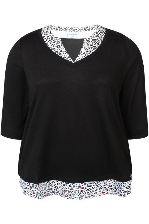 Blød og behagelig pullover med elegante dyreprintdetaljer