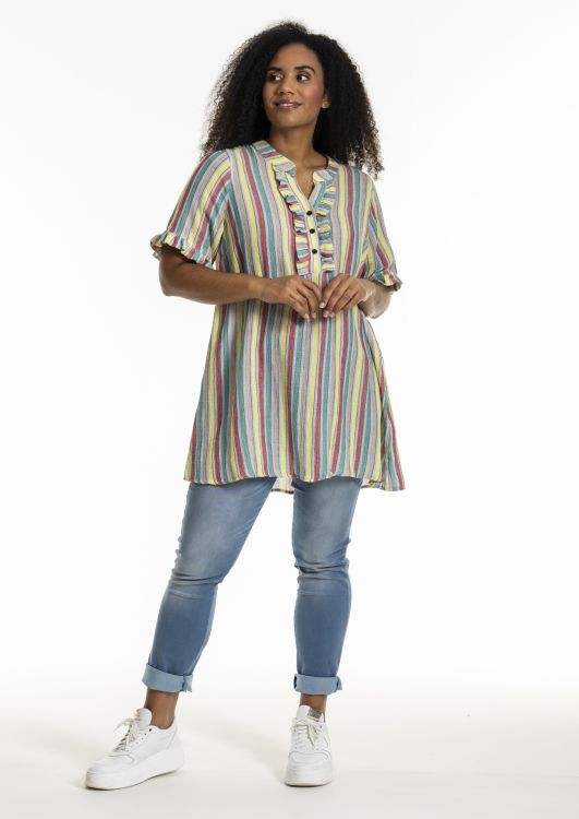 Farverig og feminin tunika fra Studio i let bomuld.