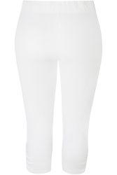Zhenzi Knickers Leggings hvid med flot rynkedetalje