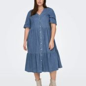 Denimkjole i blød TENCEL™-bomuldsblanding