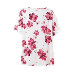 Bluse med Pink Blomsterprint 