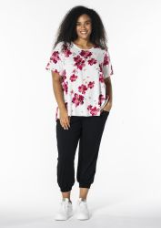 Blomsterbluse i farverigt og feminint design