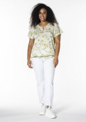 Feminin bluse i viskose med friskt blomsterprint.