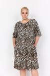 Kjole i blød modal med leopardprint