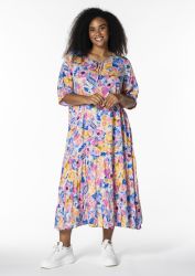 Karen-Lise Kjole fra Studio – Farverigt blomsterprint i let kvalitet