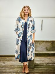 Tunika i 100% hør med paisleymønster