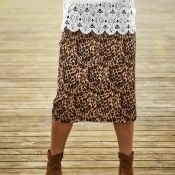 Stella nederdel med flot leopardmønster