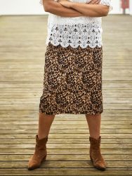 Stella nederdel med flot leopardmønster