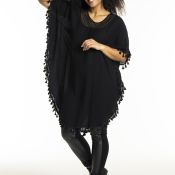 Luna tunika fra Studio i sort viskose og rund form