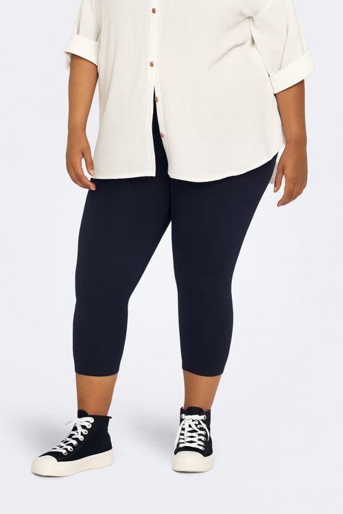 Navy 3/4 lange Cartime Leggings fra Only Carmakoma