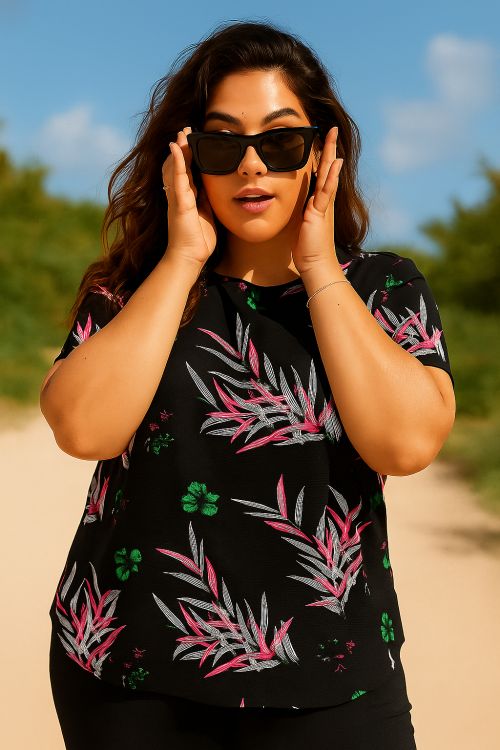 Carlux Life Top med blomsterprint fra Only Carmakoma