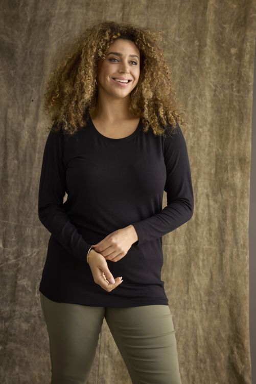 Zhenzi langærmet bambus T-shirt med stræk