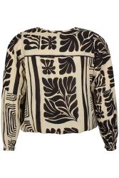 Zhenzi chokoladefarvet bluse i 100% viskose