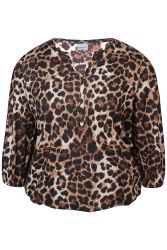 Leopardmønstret Zhenzi bluse i plus-size