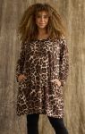 Zhenzi leopardprint tunika med lommer