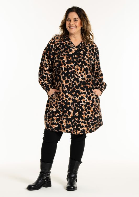 Gozzip tunika i viskosekvalitet med dyreprint